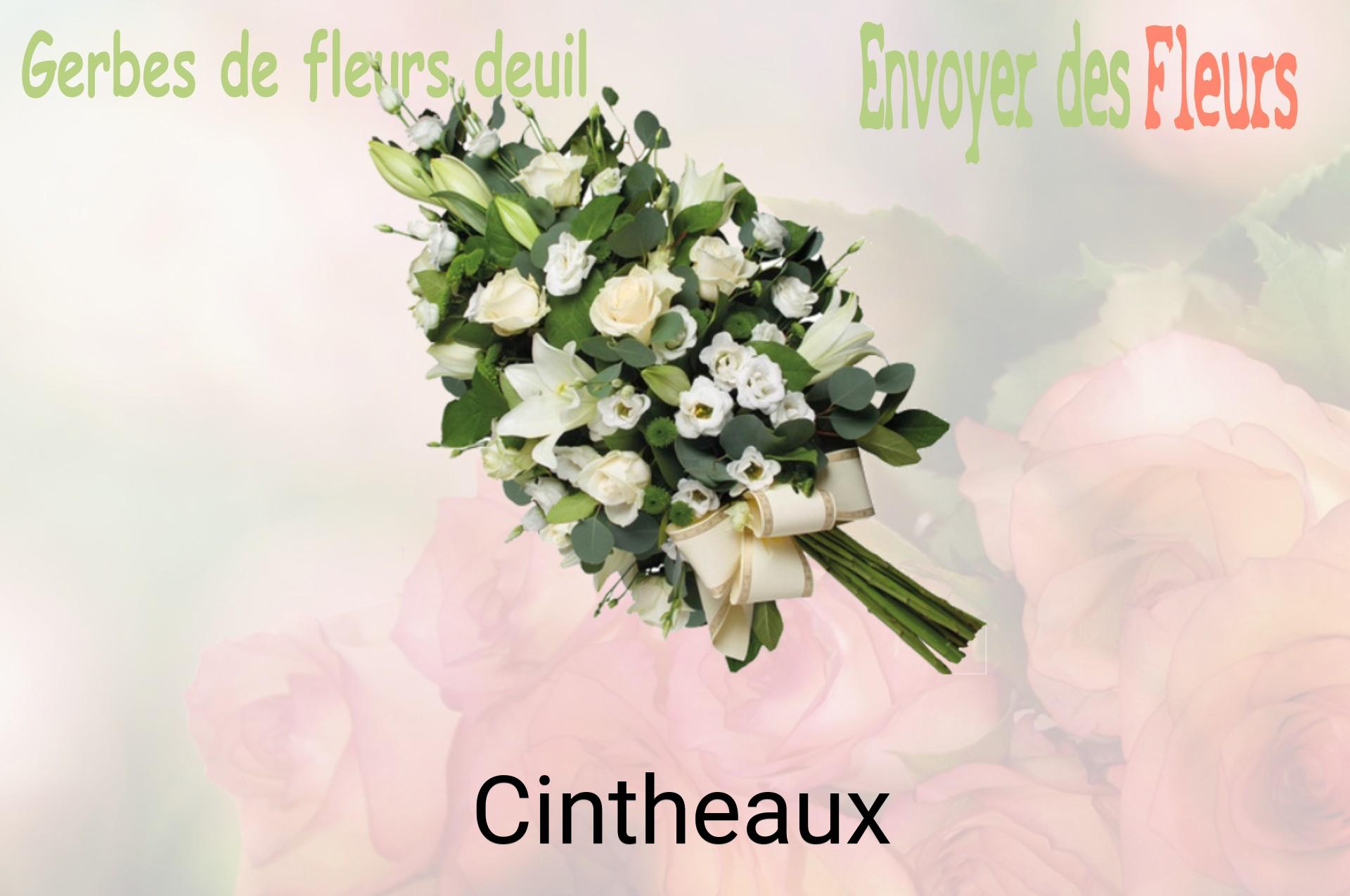 Gerbe de fleurs de deuil livrée à Cintheaux